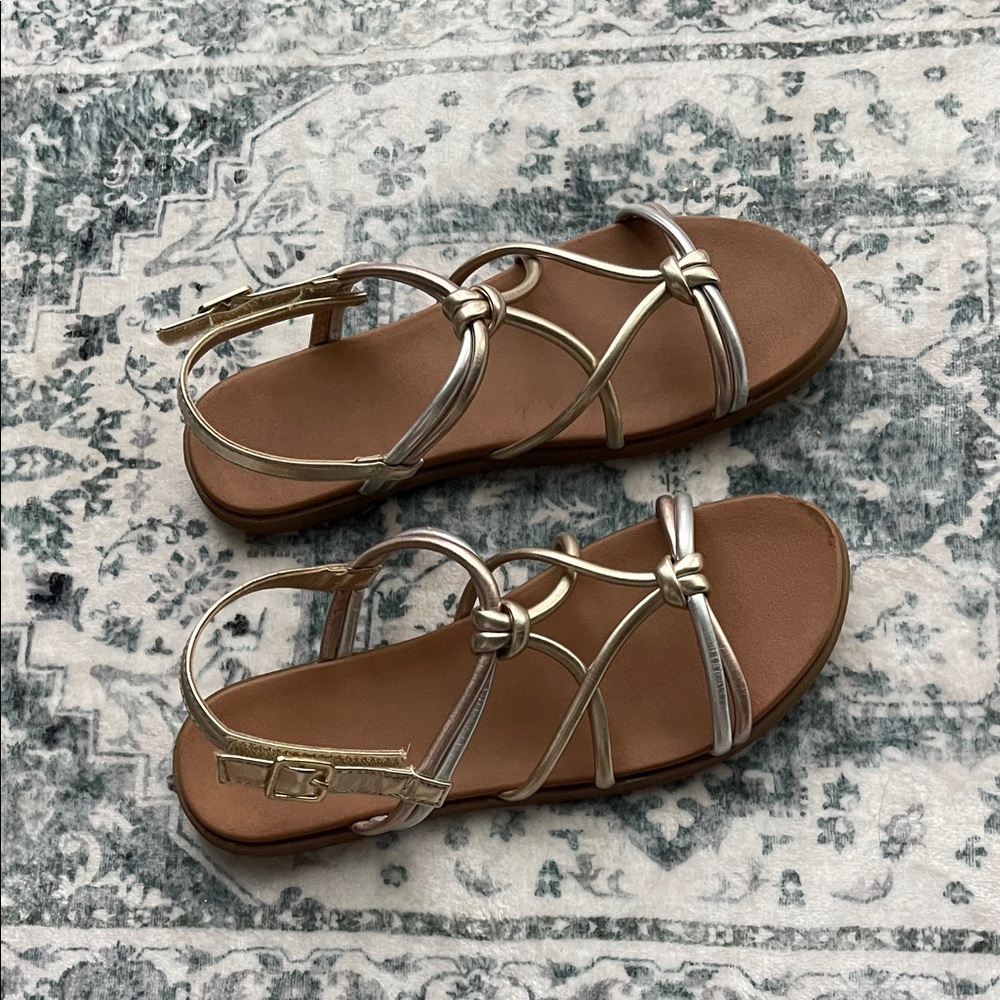 Elegant Gold and Silver Women's Sandals
